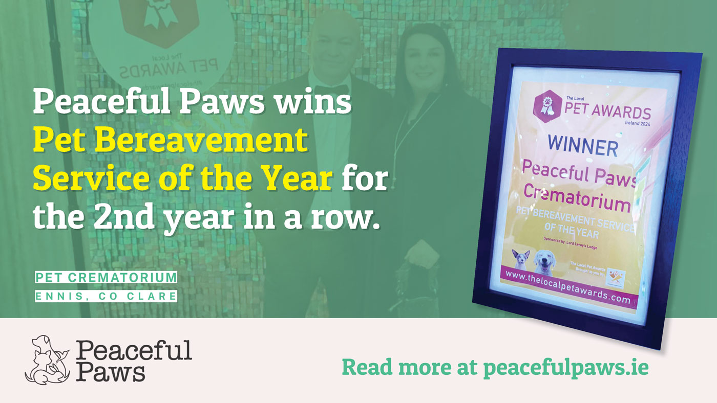 Peaceful Paws Pet Crematorium | Peaceful Paws wins Pet Bereavement Service of the Year for the 2nd year in a row.